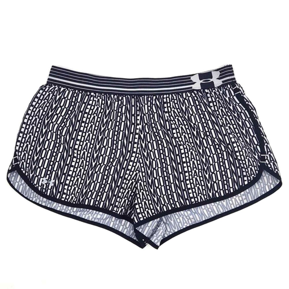 Under Armour Spellout HeatGear Graphic Print Short Est. Womens Size Large Black